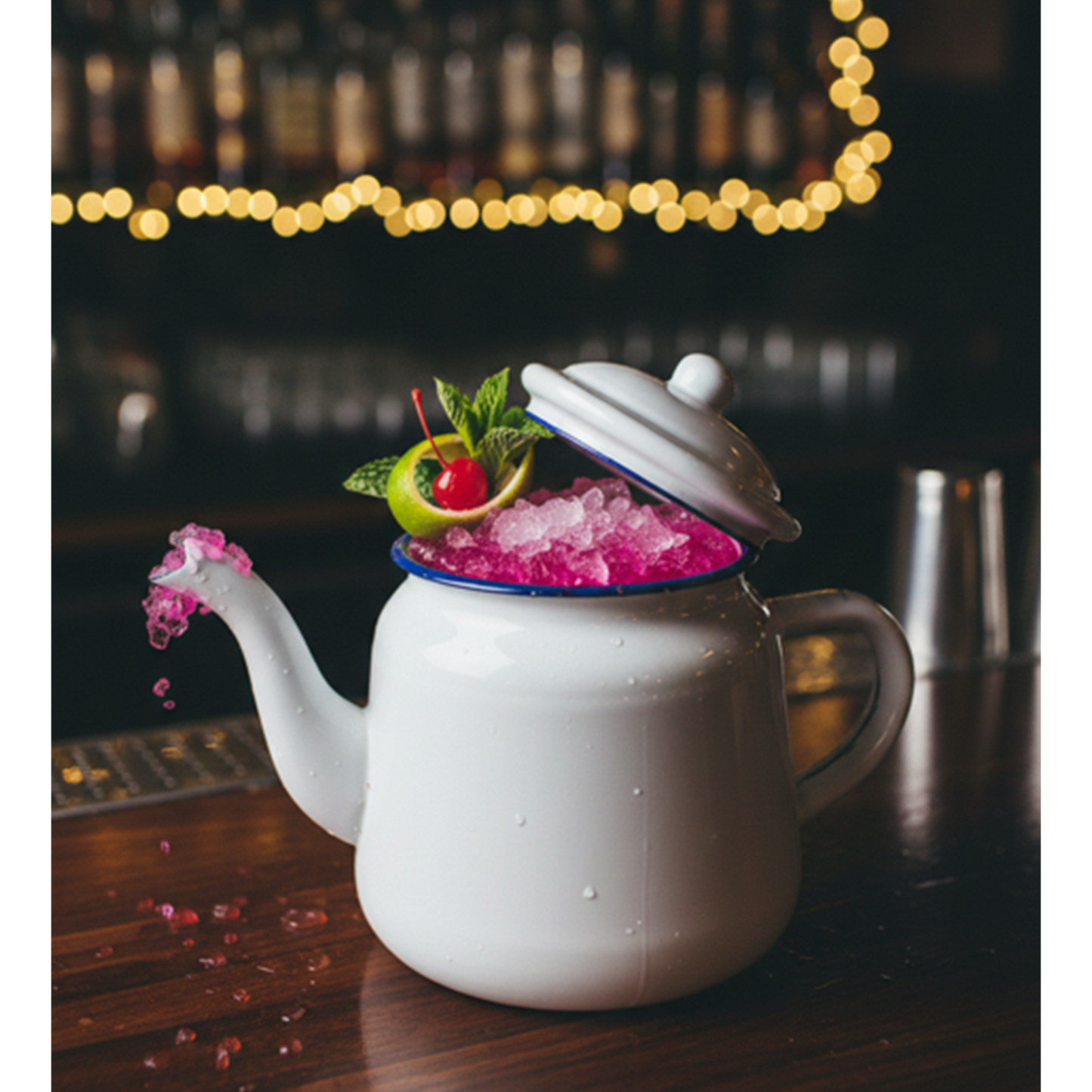 White Enamel Teapot